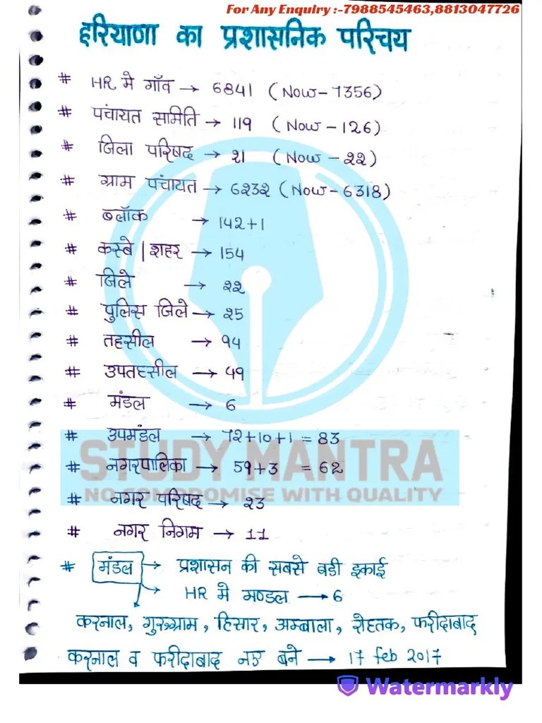 Haryana GK By Sunil Boora Sir | PDF