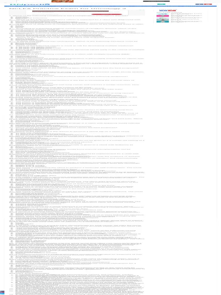 NCLEX Practice Exam For Oncology 3 - RNpedia | PDF | Leukemia | Lung Cancer