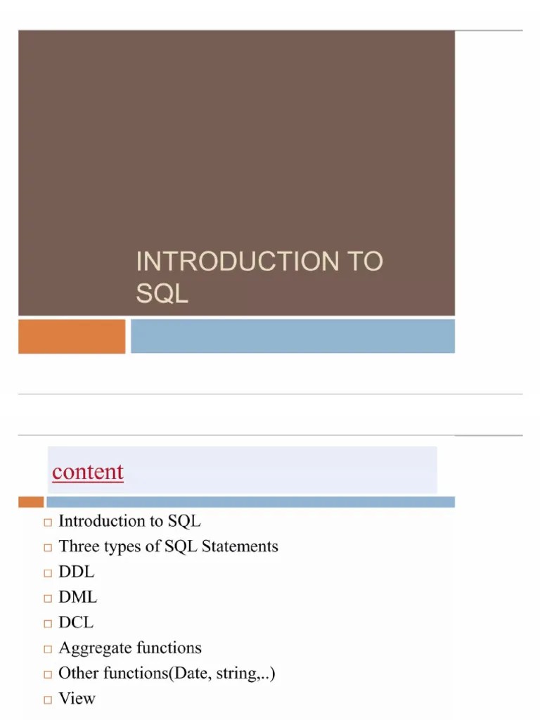 SQL Basics Concepts | PDF