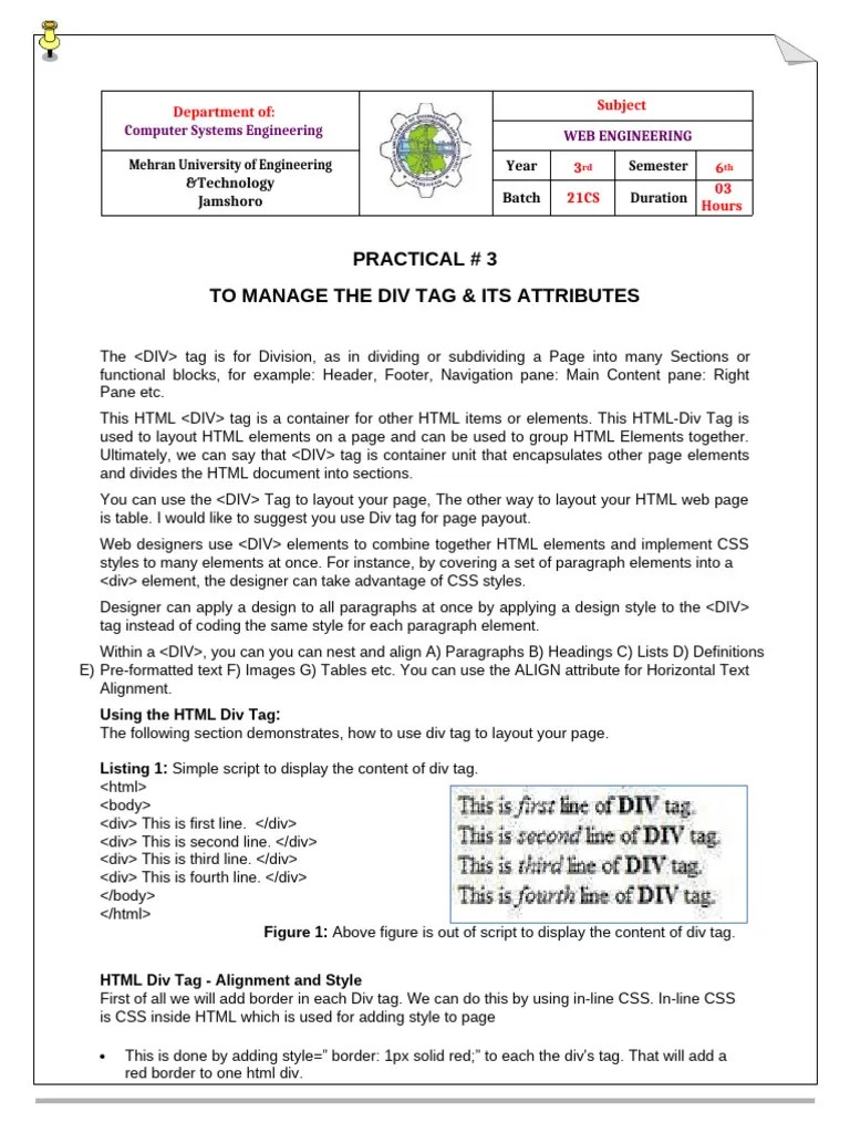 Lab 03 | PDF | Html Element | Html