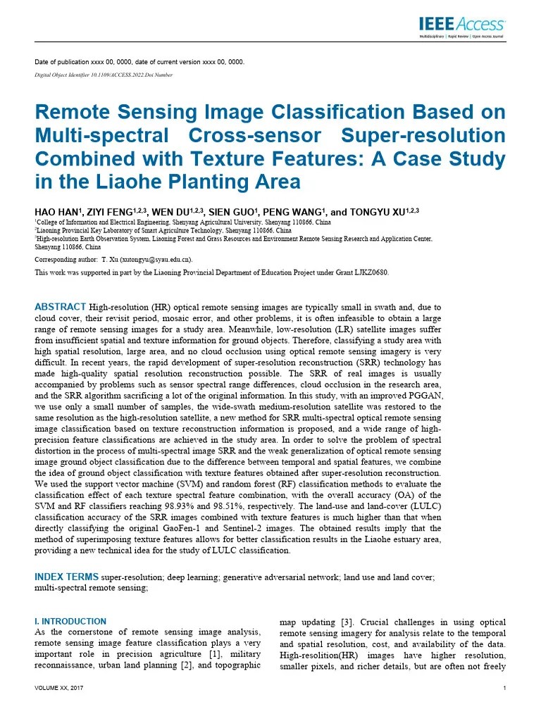 Remote Sensing Image Classification Based On Multi | PDF | Image Resolution | Remote Sensing