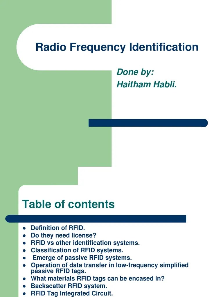 Radio Frequency Identification 2369 | Radio Frequency Identification ...