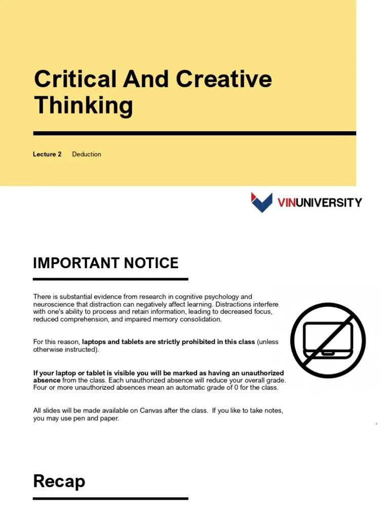 NEW CCT Lecture 2 (1) | PDF | Argument | Deductive Reasoning