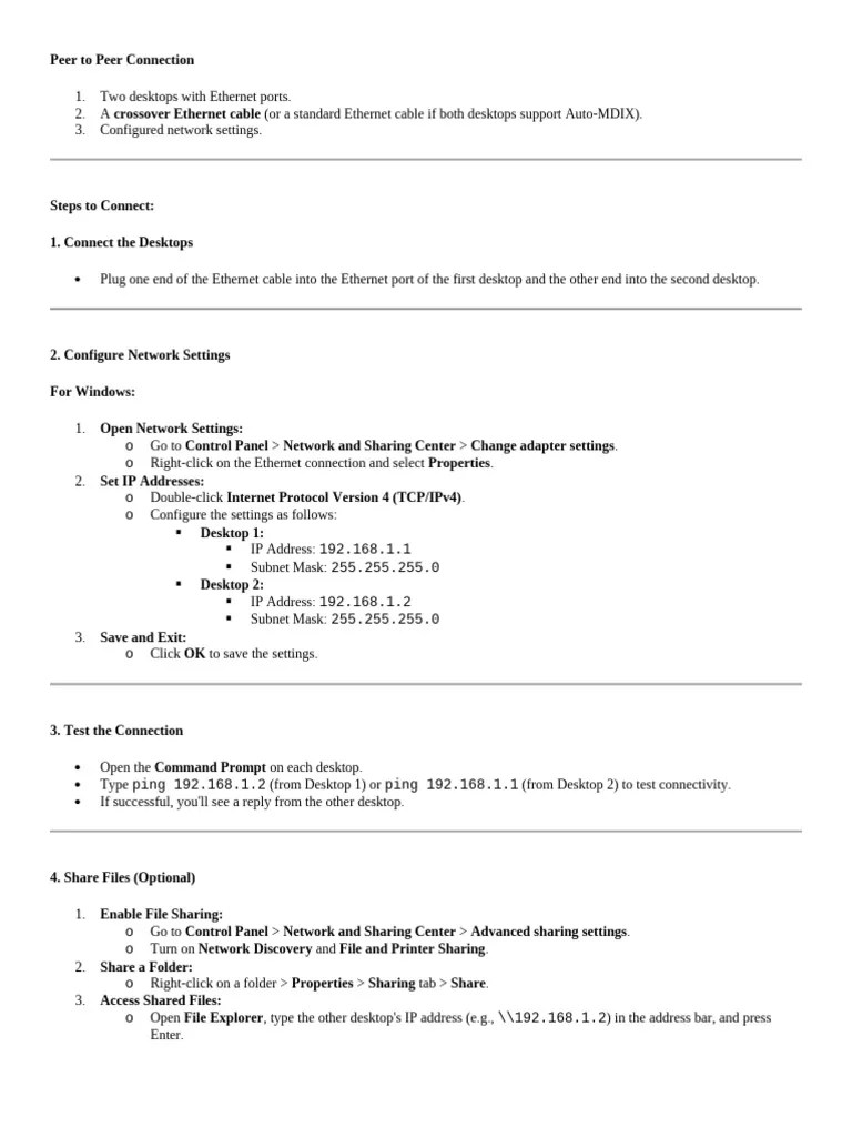 Peer-to-Peer-Connection | PDF | Computer Network | Ip Address
