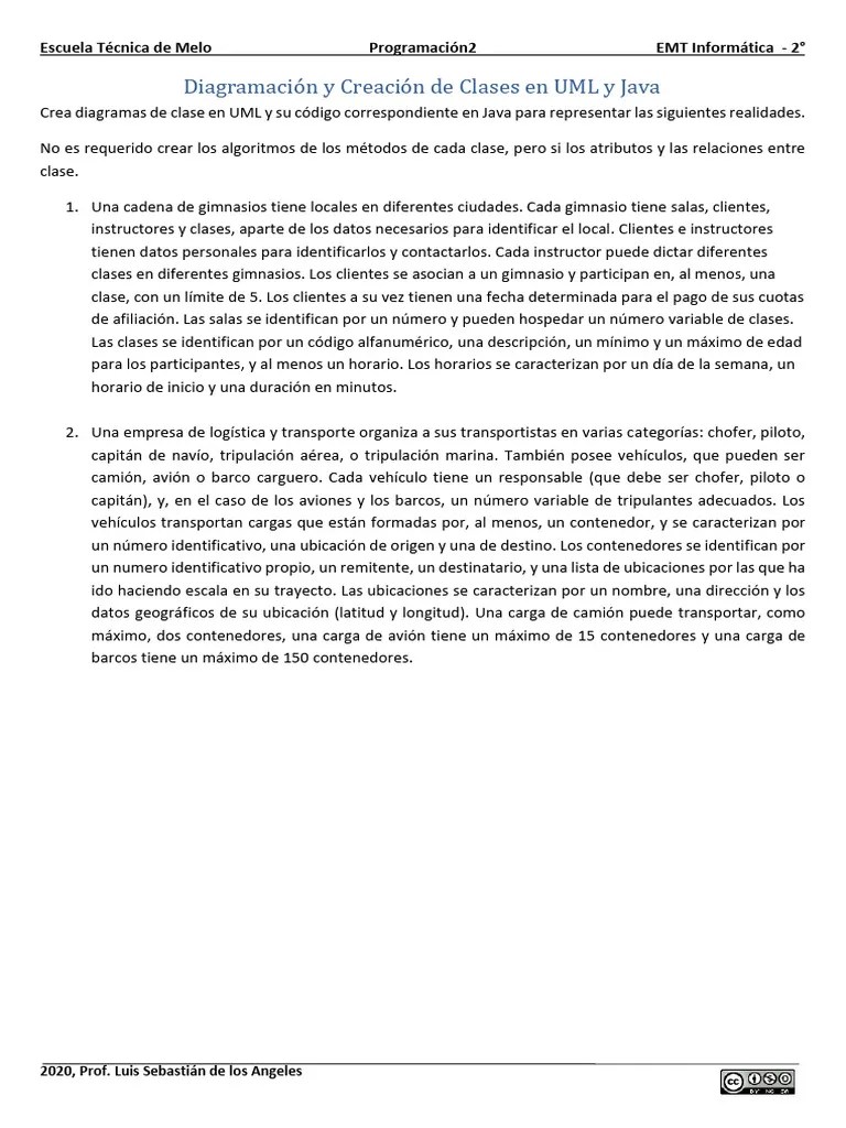 Programación 2 - Ejercicios De Programación Orientada A Objetos - 2 ...