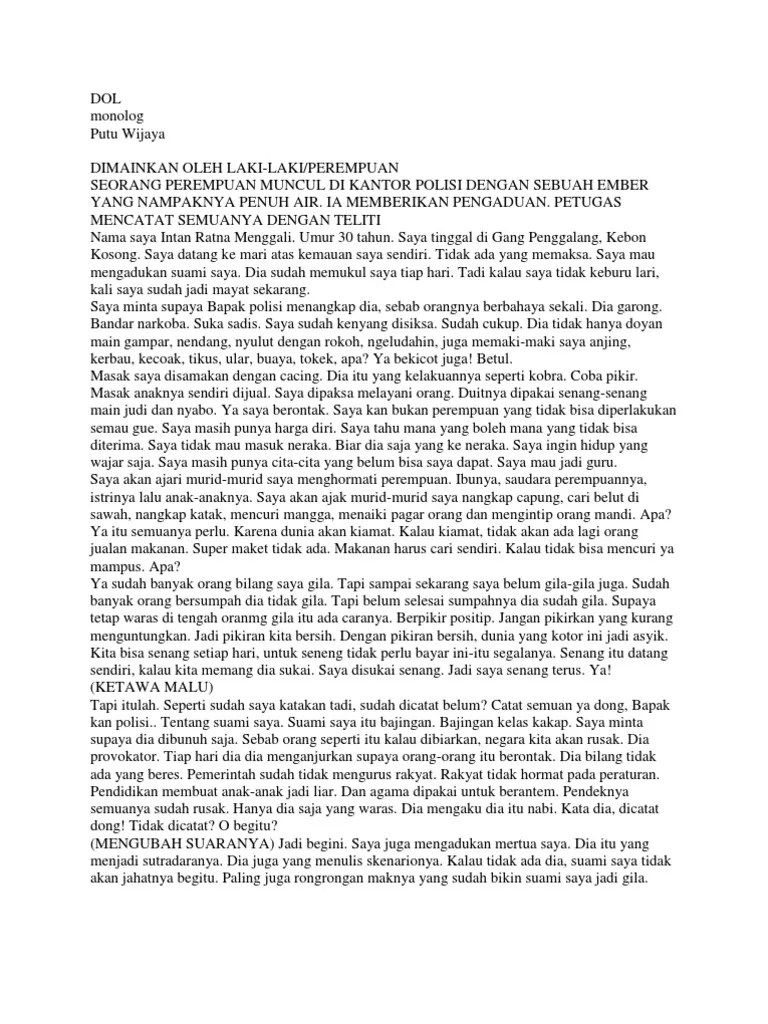 Monolog Putu Wijaya | PDF