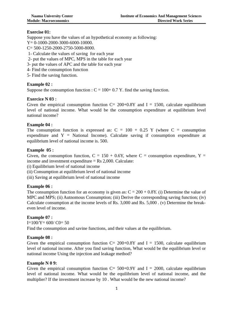 Keynesian Economic Theory TD | PDF | Measures Of National Income And Output | Consumption ...