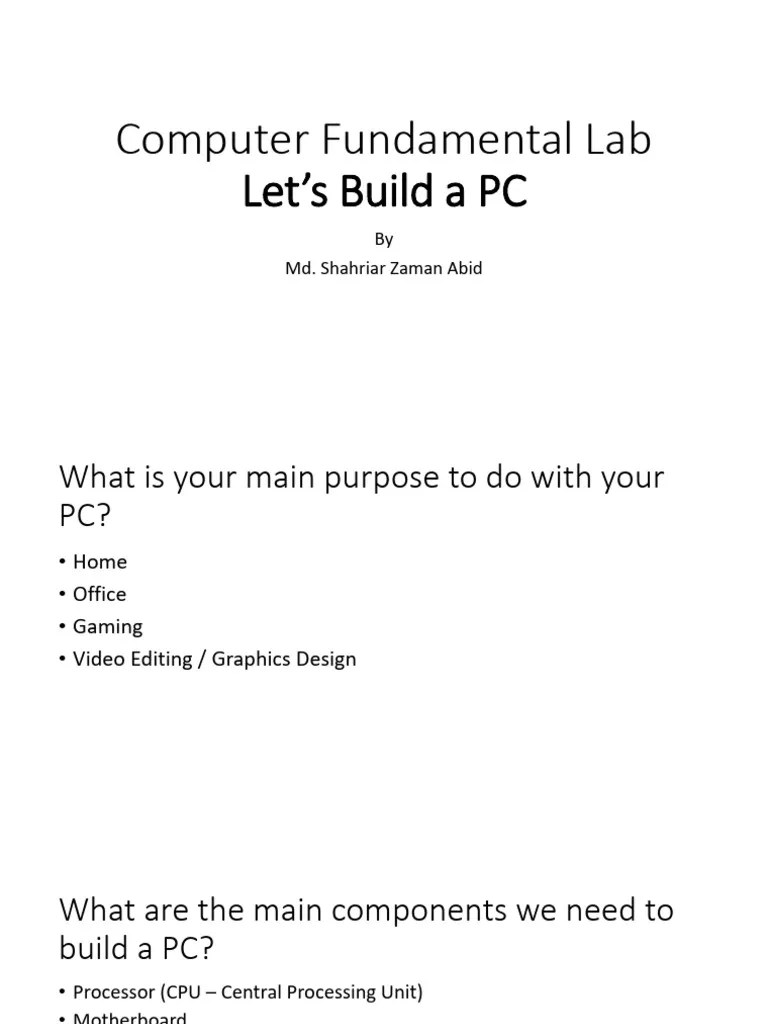 Computer-Fundamental-Lab | PDF | Random Access Memory | Graphics ...