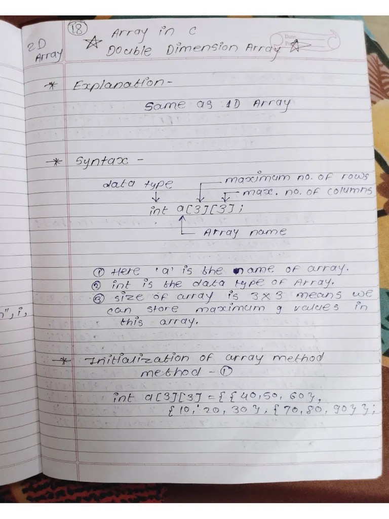 Double Diamentional Array [ Matrix] | PDF