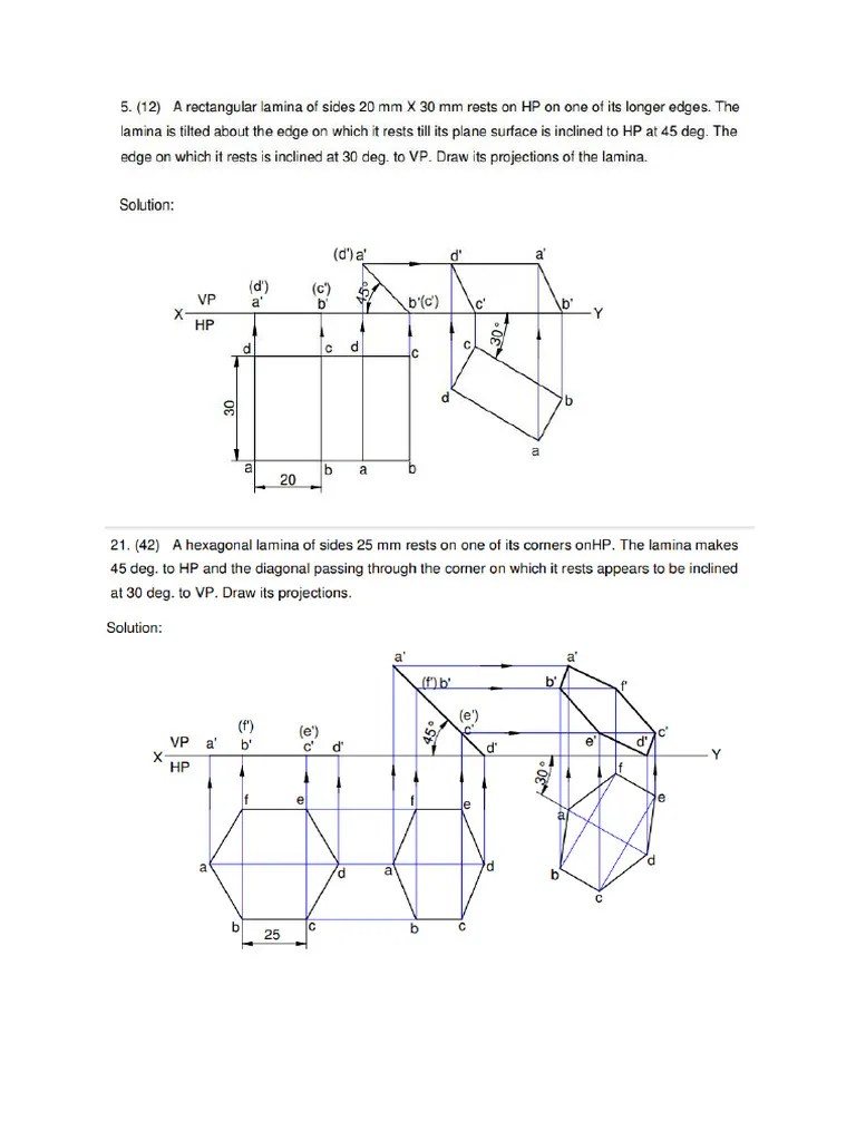Projection Of Plane Surfaces | PDF
