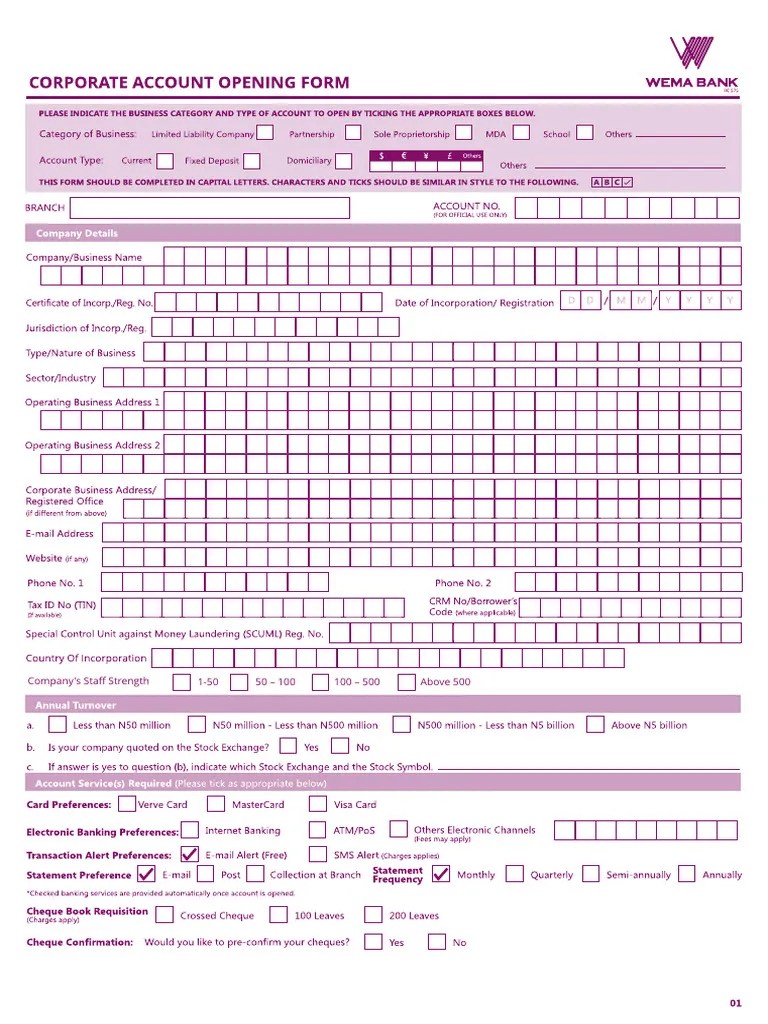 Corporate Account Form (8) 1[1] | PDF