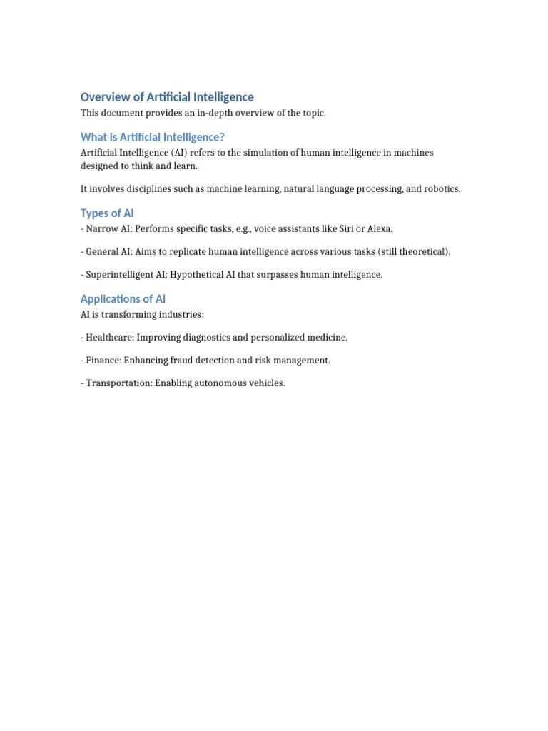 Detailed AI Overview | PDF