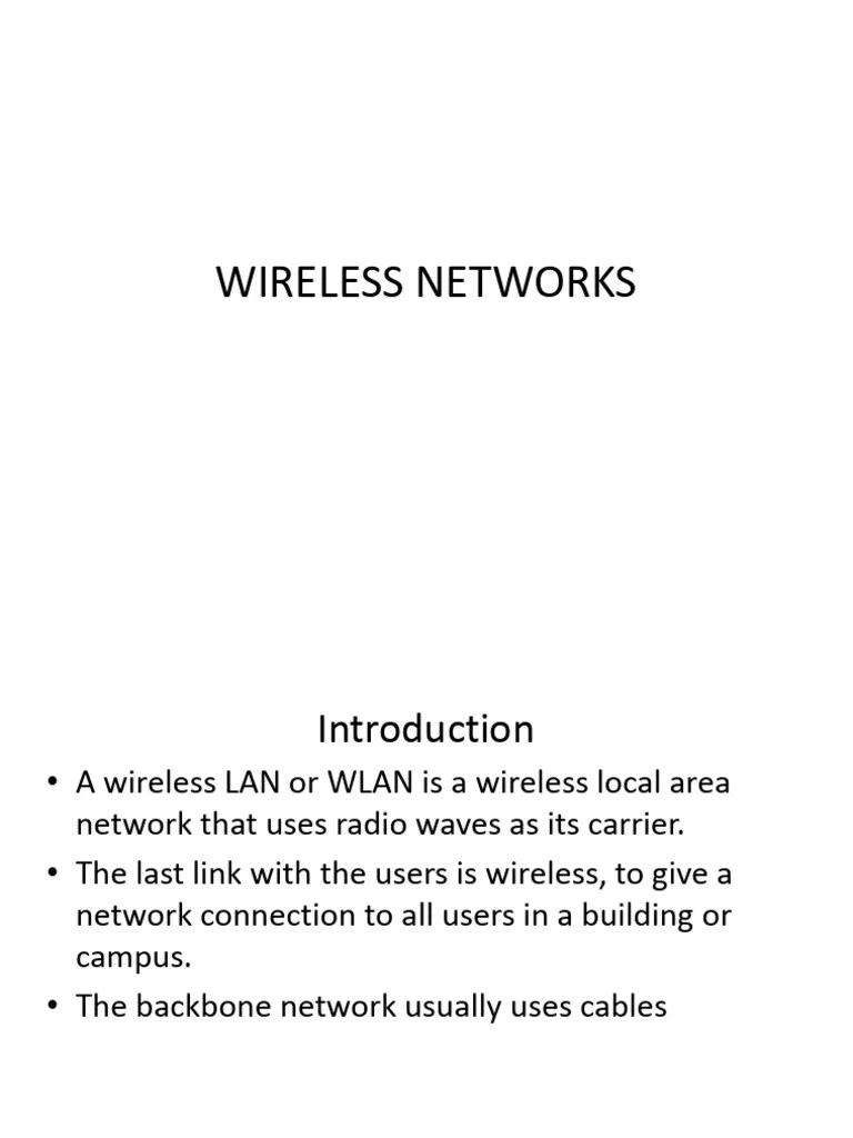 Lecture 9 - Wireless Networking | PDF | Computer Network | Wireless Network