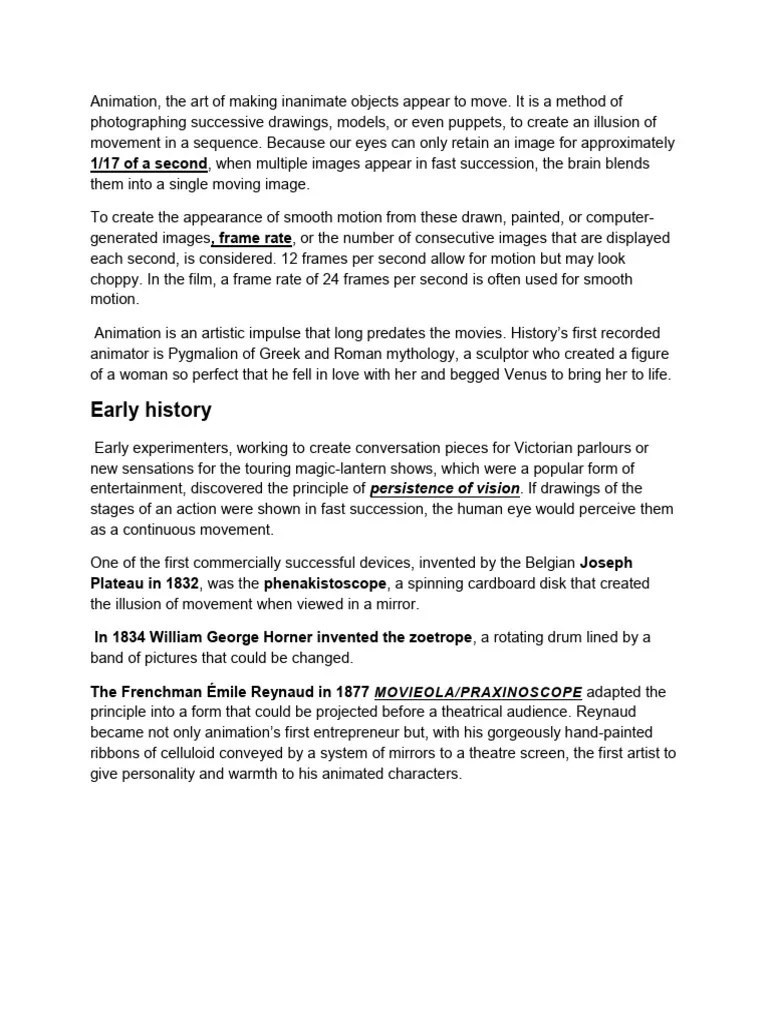 2. History Of Animation | PDF | Animation | Walt Disney