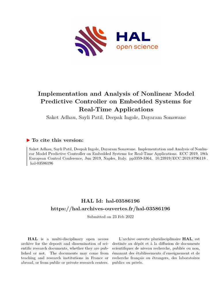 Implementation And Analysis Of Nonlinear Model Predictive Controller On ...