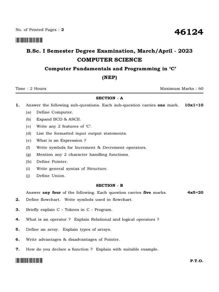 Computer Fundamentals And Programming In C | PDF