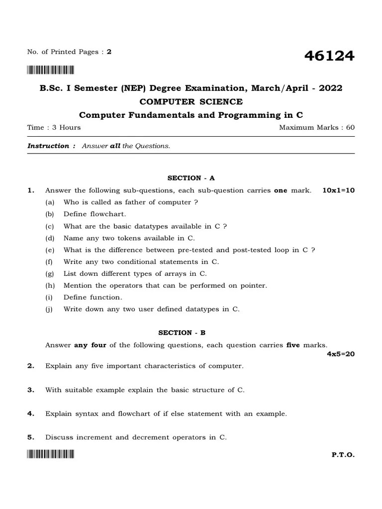 46124-Computer-Fundamentals-Programming-in-C | PDF | Pointer (Computer ...
