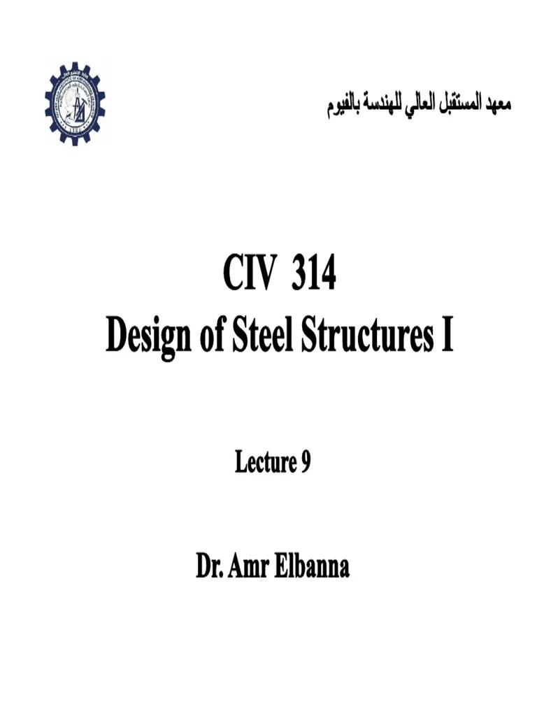 Lecture (9) (Design Of Beam-columns) Steel (1) | PDF | Bending | Truss