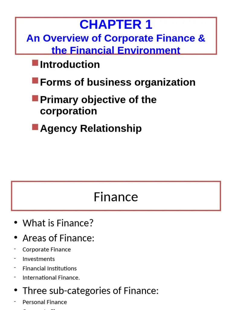 Chapter 1 Part Introduction To Financial Mgt | PDF | Stocks | Partnership