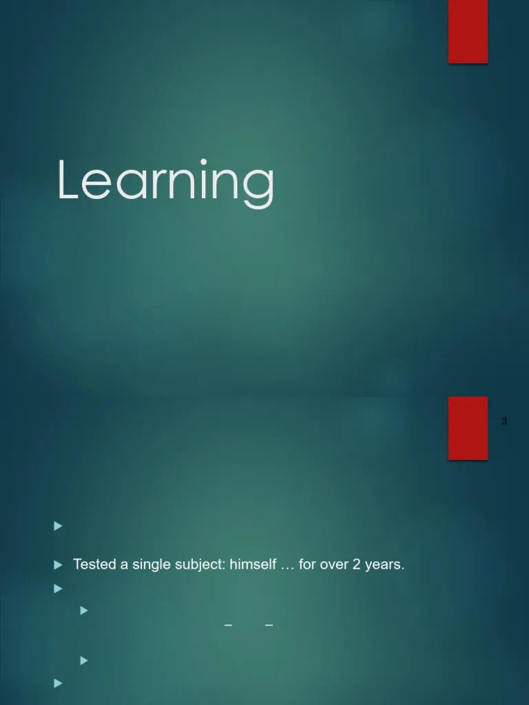 Human+Memory_week_5 | PDF | Classical Conditioning | Long Term Potentiation