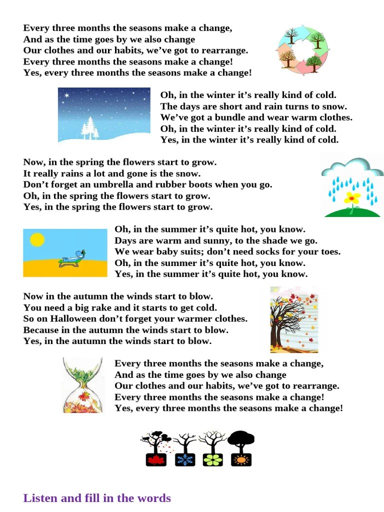 Seasons Song Task | PDF