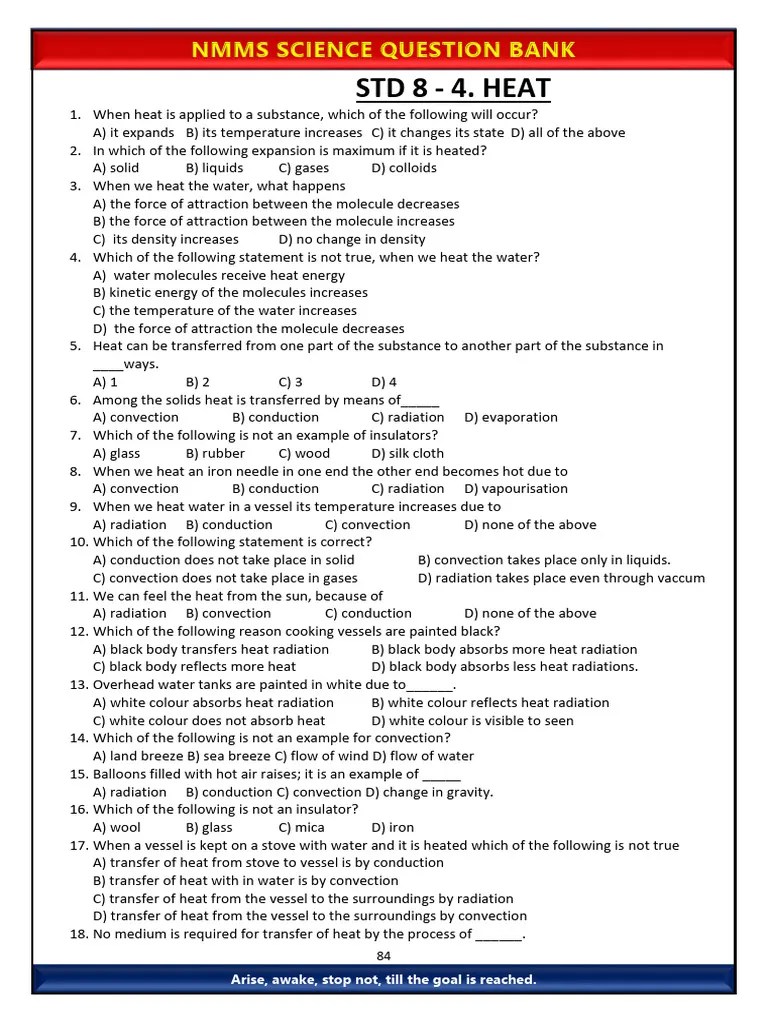 8 Std 4.Heat | PDF | Heat Capacity | Calorie