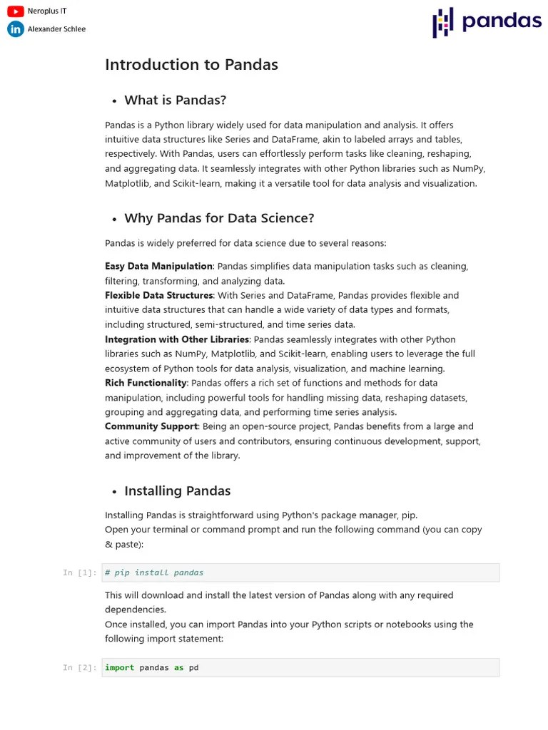 Pandas | PDF | Computing | Computer Programming