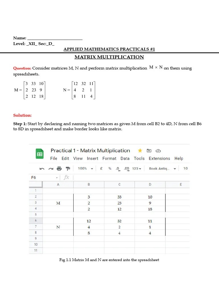 Practical 1-Matrix Multiplication (1) | PDF