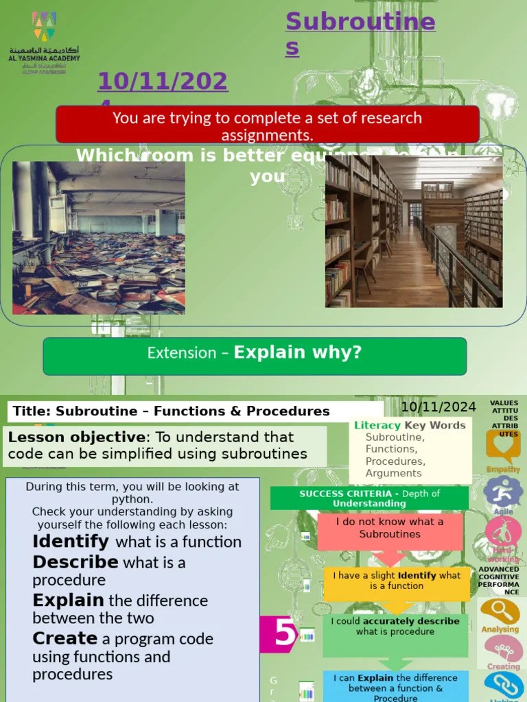Lesson 1 - Subroutines | PDF | Parameter (Computer Programming ...