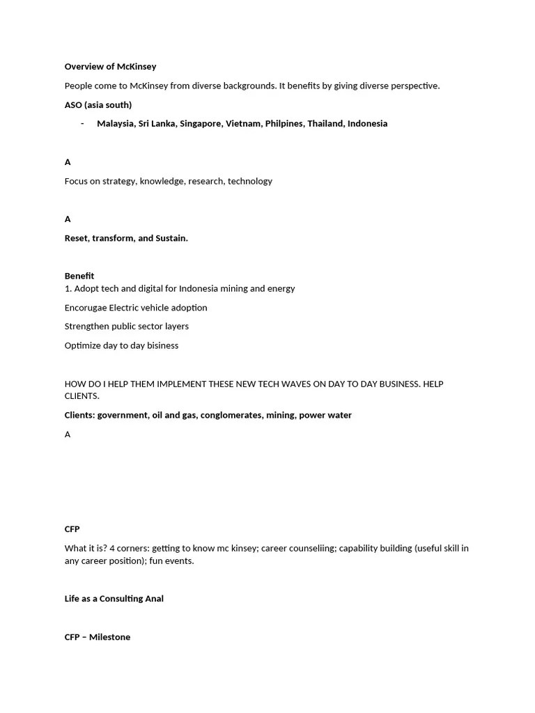 Overview Of McKinsey | PDF