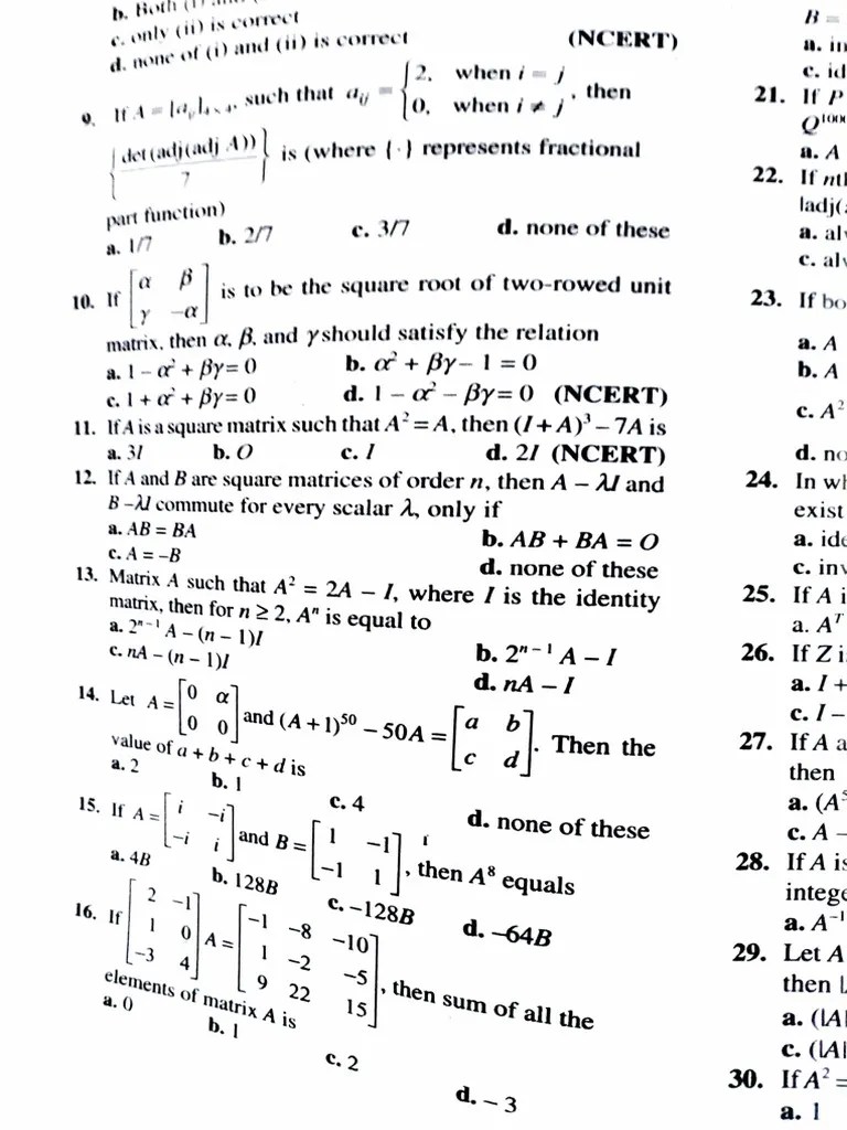 Matrix Problem | PDF | Matrix (Mathematics) | Determinant