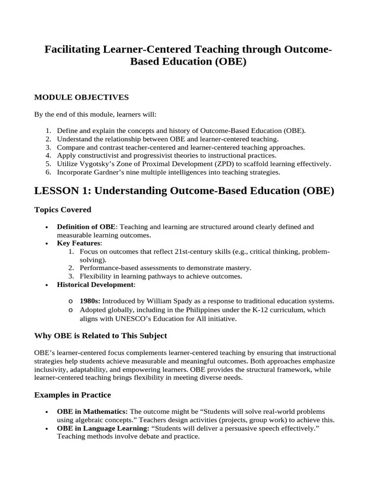 Module Facilitating Learner | PDF | Constructivism (Philosophy Of ...