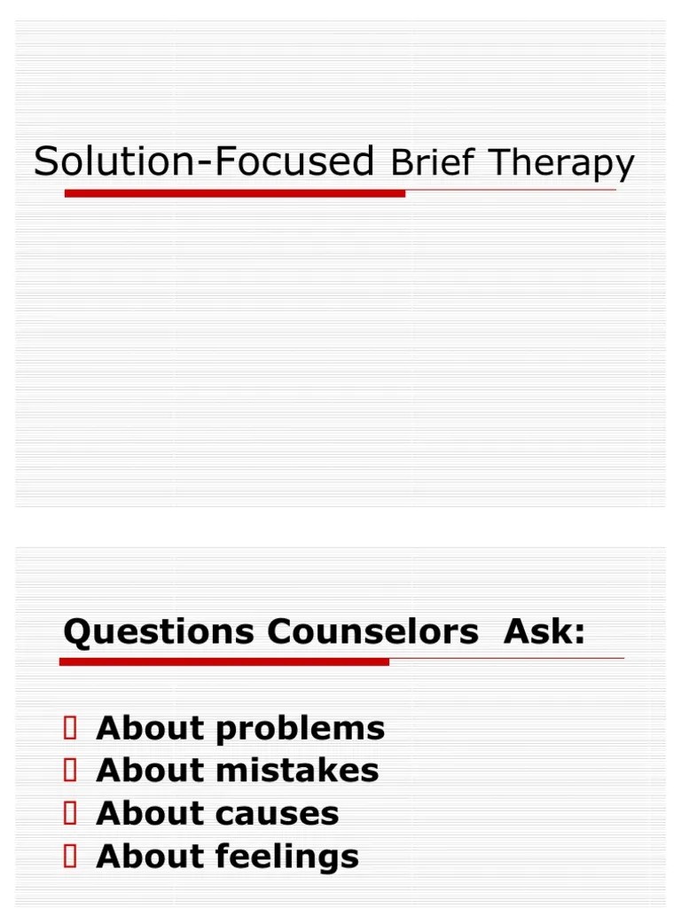 Solution Focused Therapy | PDF | Psychotherapy | Clinical Psychology