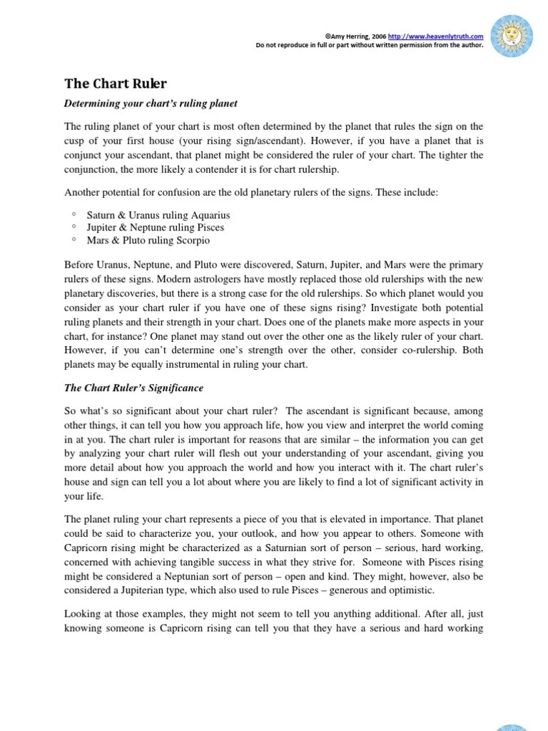 The Chart Ruler | PDF | Planets In Astrology | Astrological Sign