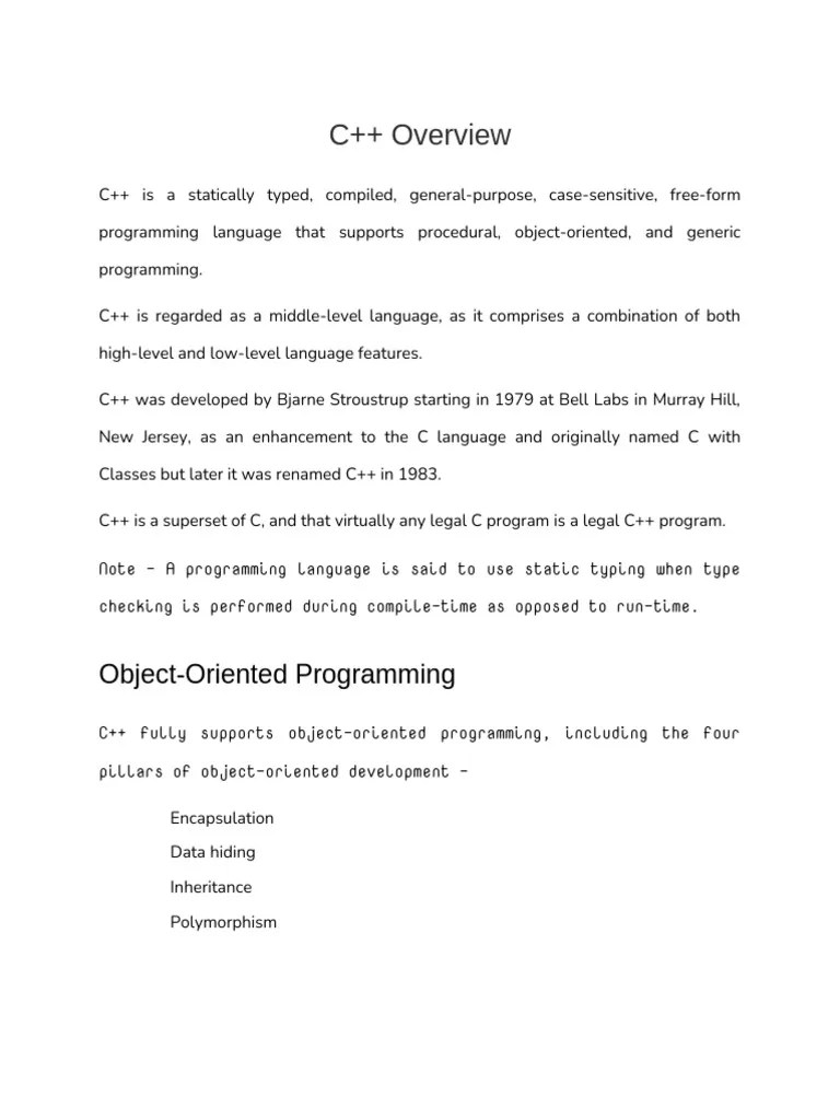 C++ Language | PDF | C++ | Integer (Computer Science)