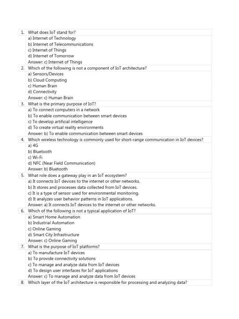 7-3-24 Iot Set 1 | PDF | Internet Of Things | Network Architecture