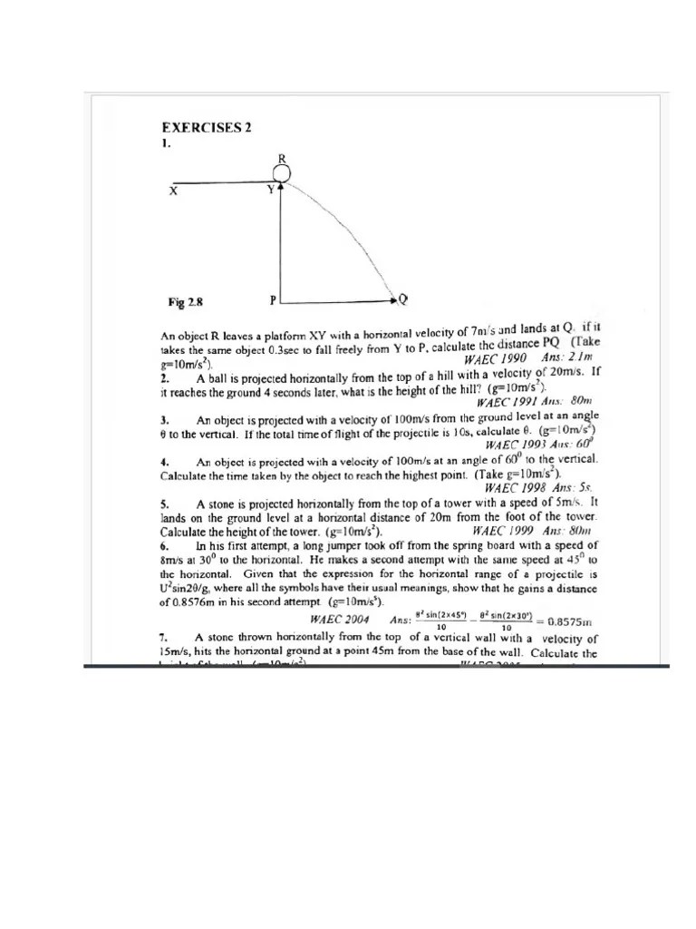 Projectile-problems | PDF