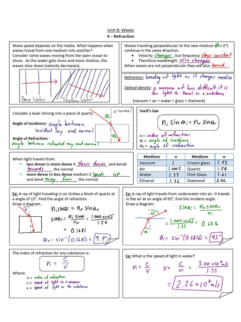 5 - Refraction | PDF | Refraction | Waves