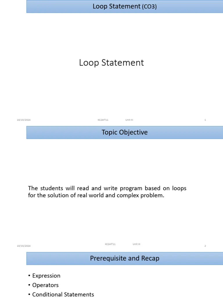 Unit 2(Loops) | PDF | Control Flow | Computer Science