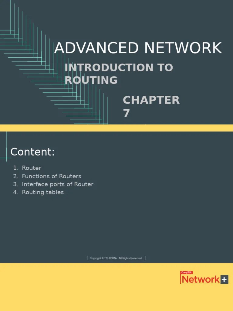 Chapter 7 Routing | PDF | Router (Computing) | Routing
