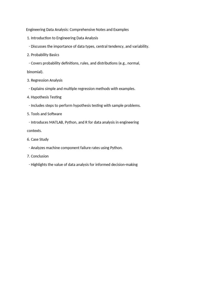 Engineering Data Analysis | PDF
