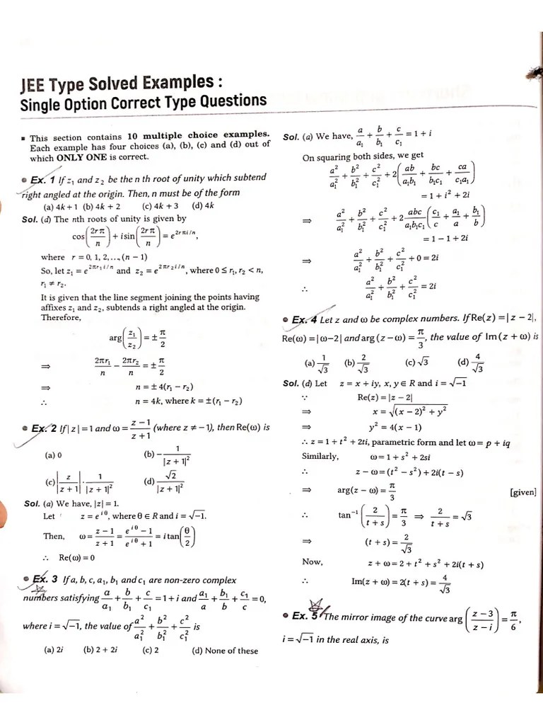 Complex Numbers JEE Excercise | PDF