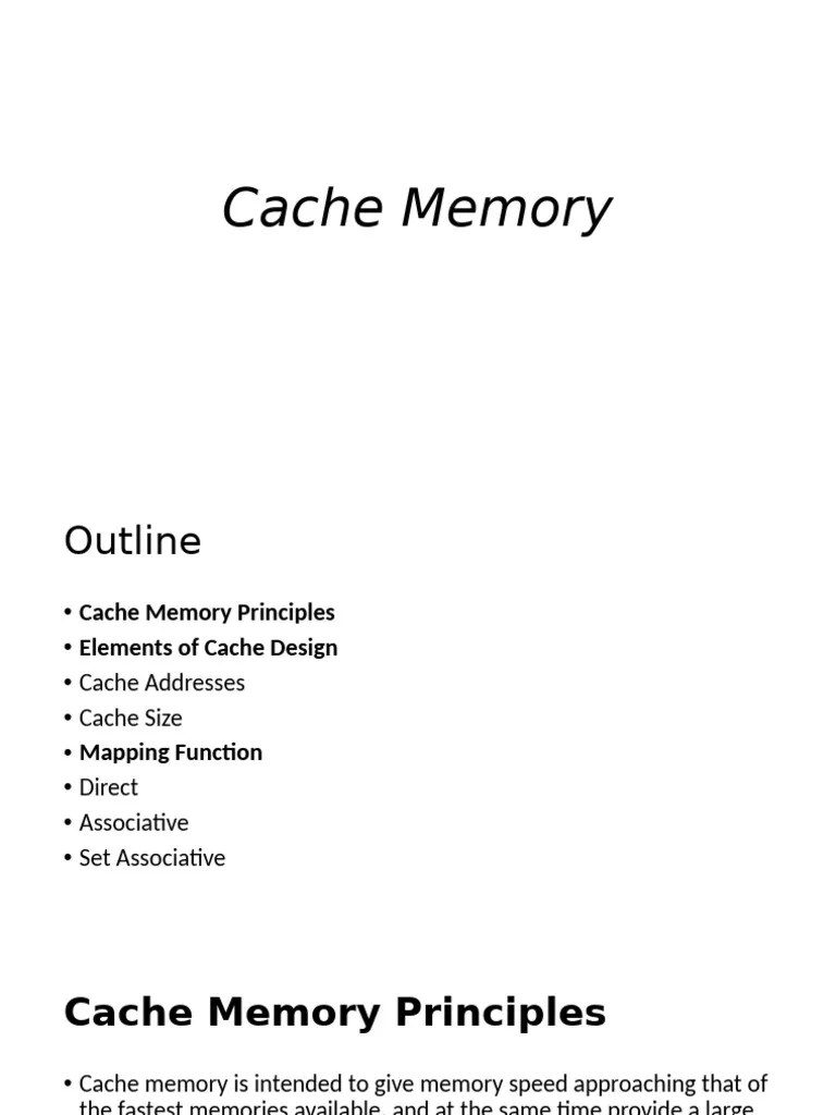 Cache Memory | PDF | Cpu Cache | Cache (Computing)