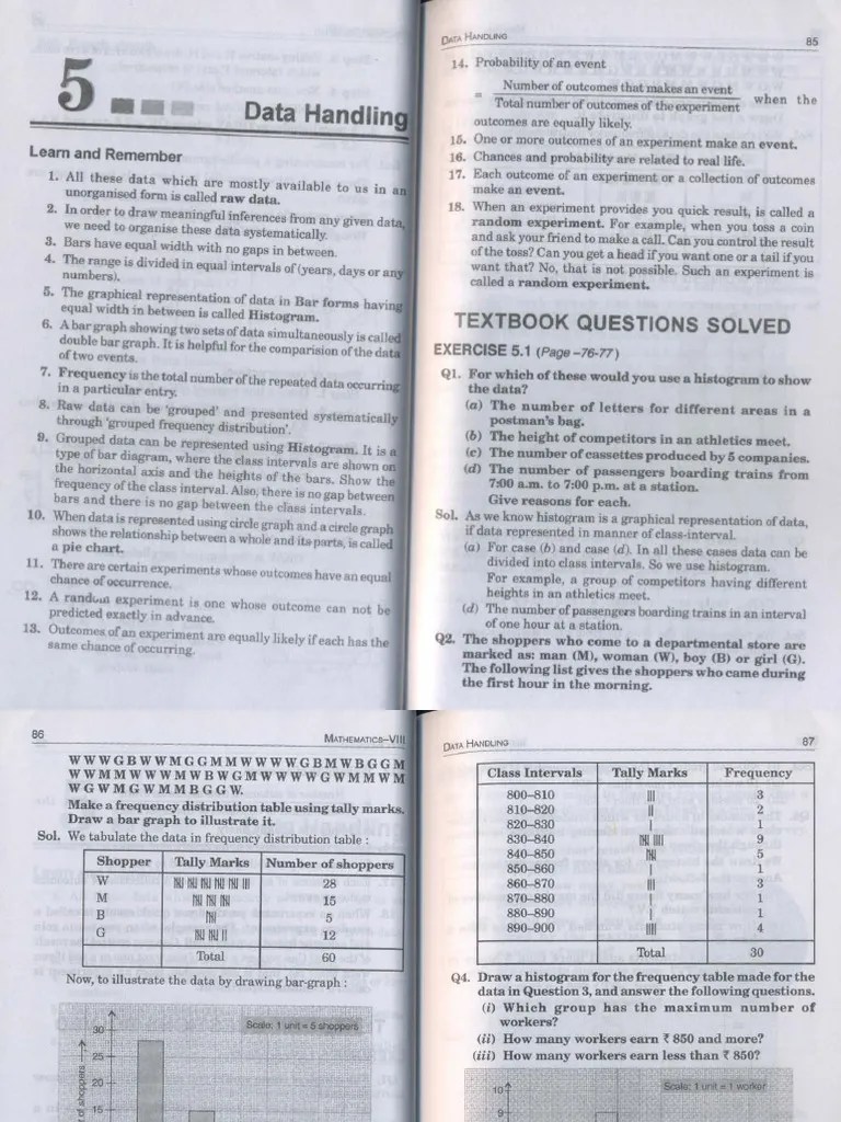 Mathematics Data Handling | PDF | Histogram