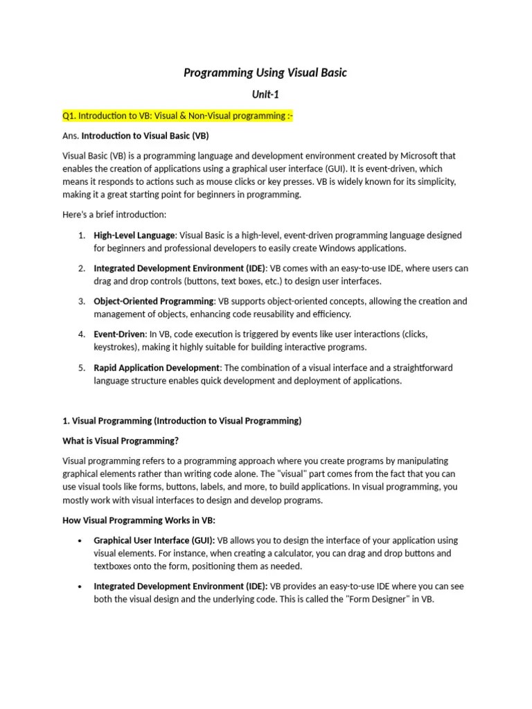 Visual Basic | PDF | Object Oriented Programming | Class (Computer ...