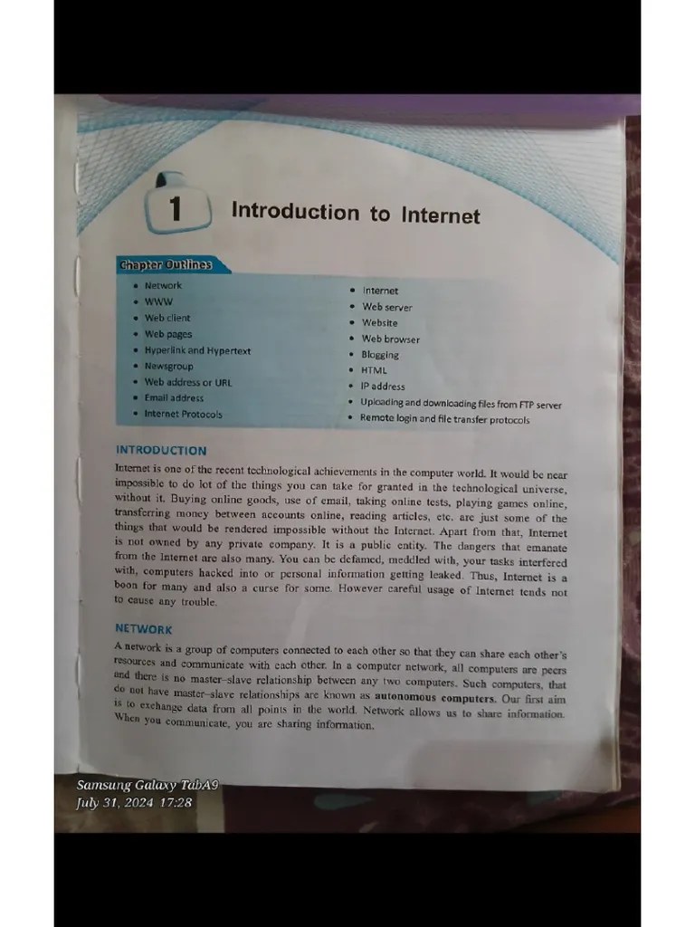 Class 10 Chapter 1 Computer Introduction To Internet | PDF