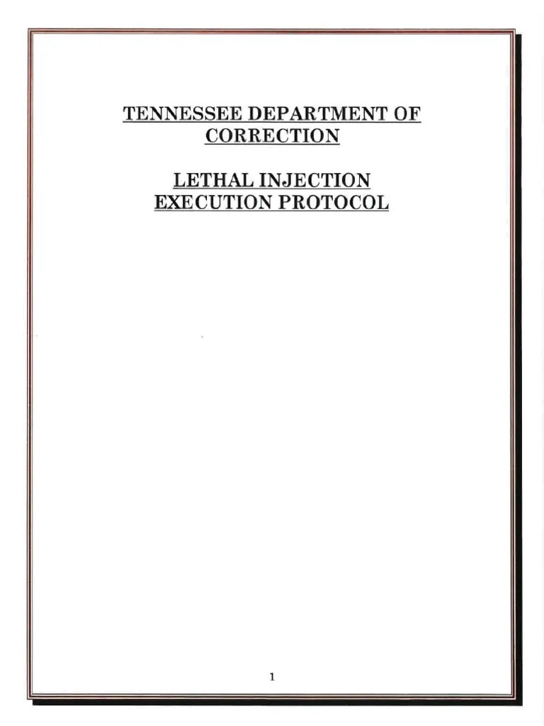 Tennessee's Lethal Injection Protocol | PDF