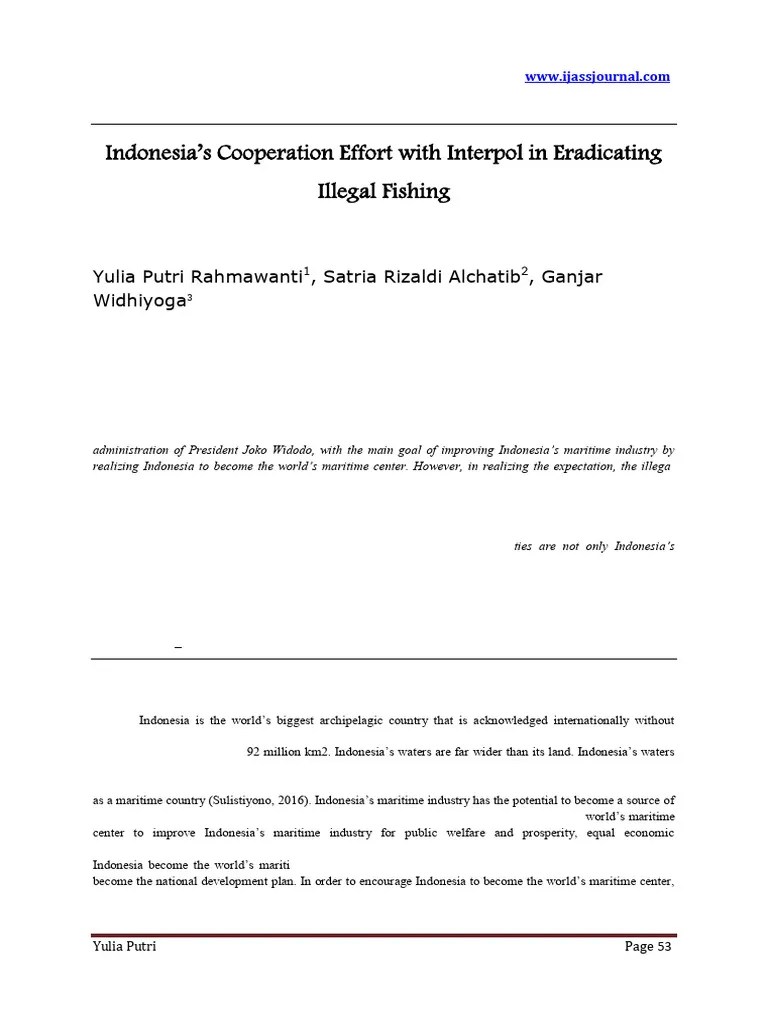 Indonesia's Cooperation Effort With Interpol In Eradicating Illegal ...