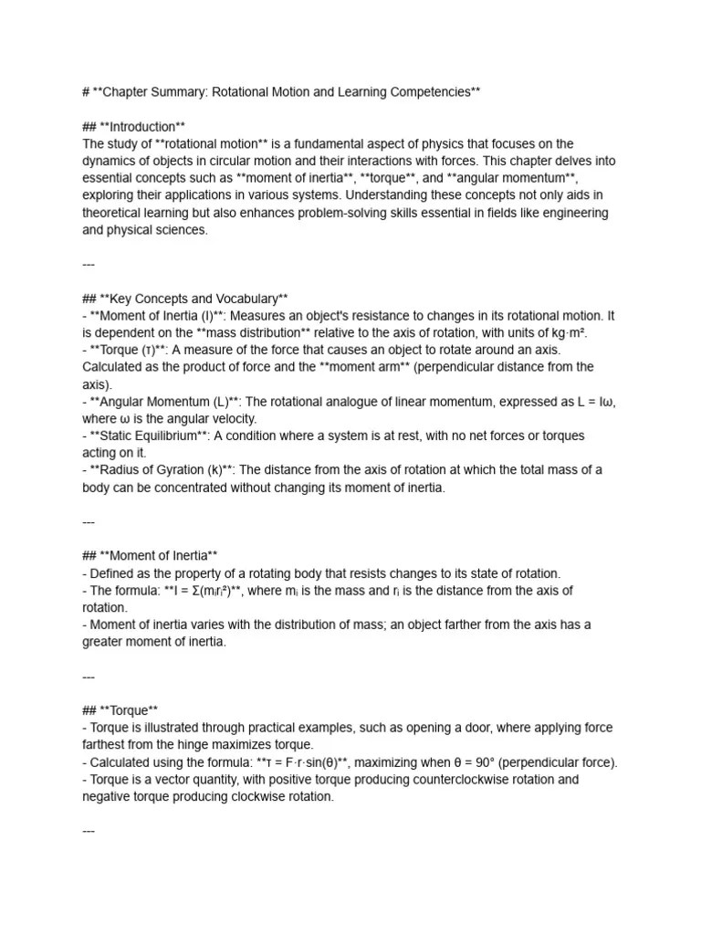 Rotational Motion | PDF | Rotation Around A Fixed Axis | Torque