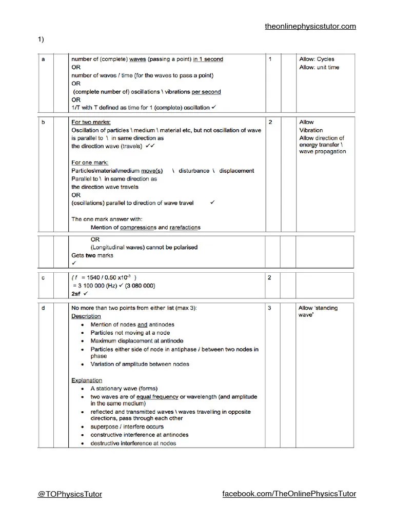 AQA Waves Answers | PDF